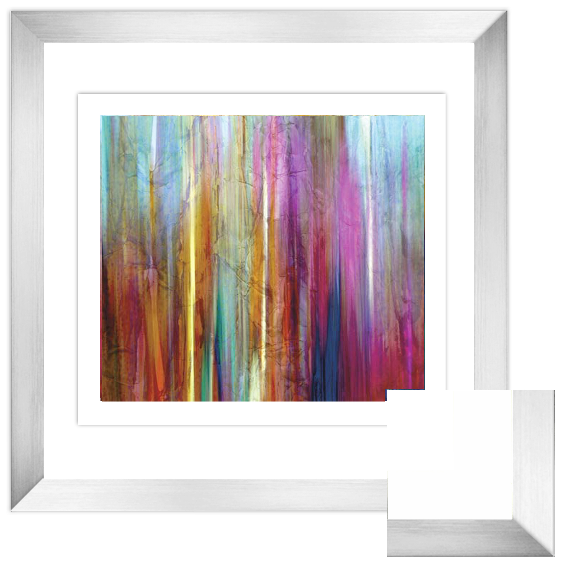 FP227 Wall décor art framed print abstract silver frame